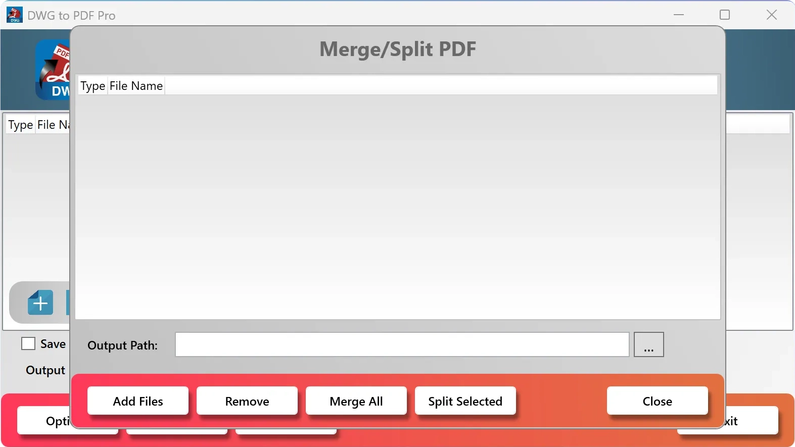 DWF to PDF output options
